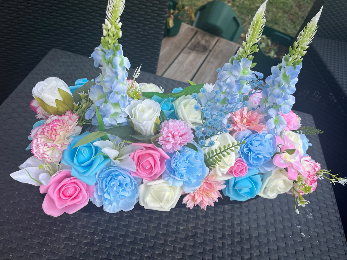 Jardinière Fleurie en Fleurs Artificielle 40cm