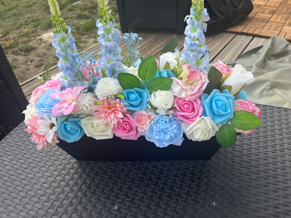 Jardinière Fleurie en Fleurs Artificielle 40cm